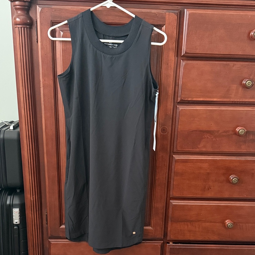 Southern Tide Black Sleeveless Mini Dress